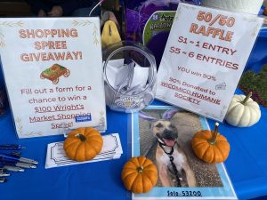 50/50 raffle to benefit humane society of wincomico county at THG fall client appreciation event
